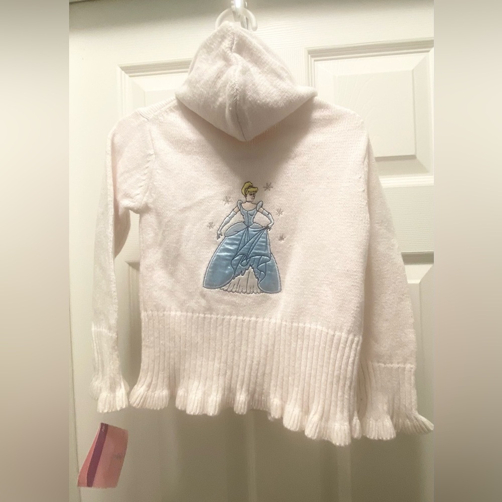 New Disney White Cinderella Zip up Sweater Jacket